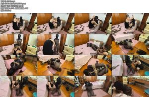 [网友原创] 我的媳妇 227弹连身黑丝母狗似拴脖固定翘屁屁胶带包头堵嘴跪姿炮击强高分腿驷马胶带连续子夕郊狼电击口舌侍奉-丝依依