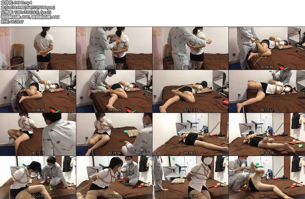 [可乐inrey] 麻绳束缚长腿肉丝床上固定TK脚丫挠大腿-丝依依