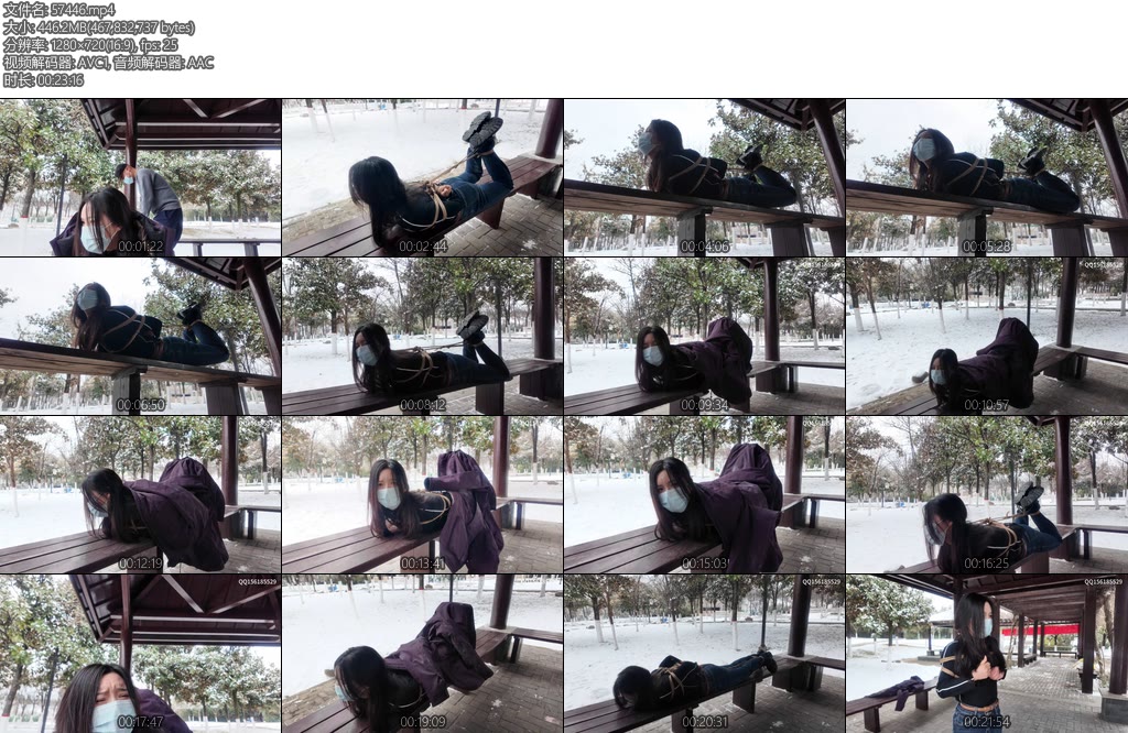 [龙飞原创] 冰天雪地公园驷马放置挣扎真刺激心惊胆战模特怕被别人看到我也吓坏了-丝依依