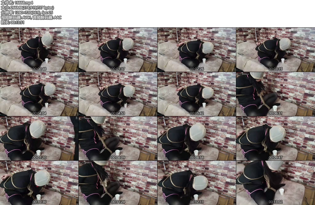 [亚洲绳艺] 高个妹妹运动服黑丝套头口水收集-丝依依