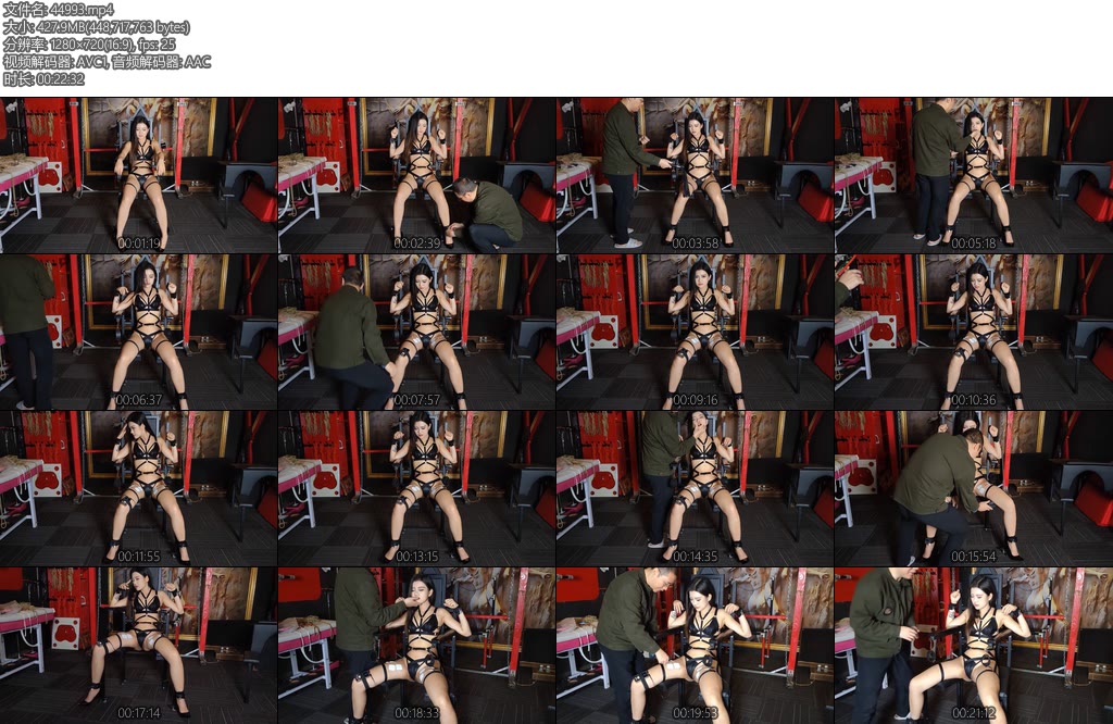 [随心原创] 江奈郊狼电刑审讯椅打耳光羞汝-丝依依