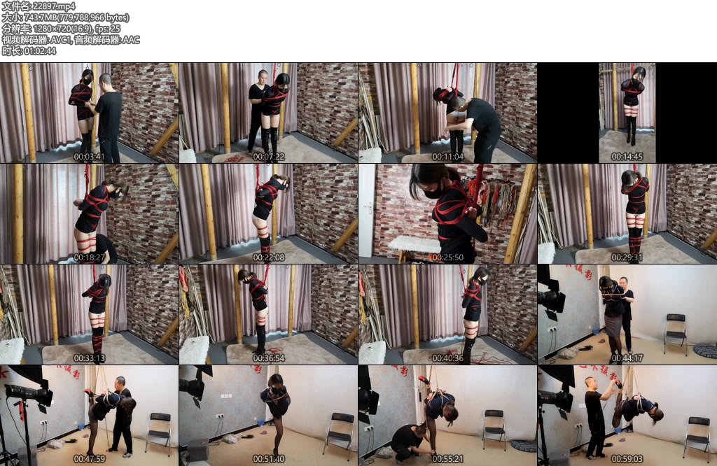 [随心原创] 大长腿杨蕊 黑衣靴子 全身捆绑 勒的紧紧的股绳-丝依依