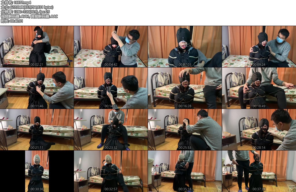 [WN原创] 月月后手缚强制下跪口环口水，鼻钩口环丝袜套头，sp，超巨型口球，大量口水-丝依依