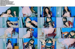 [亚洲绳艺] 漂亮的女孩在聚会回家后被绑架穿着短裙白色丝绸和高跟鞋绑在椅子上整整10分钟的挣扎有时还会发痒-丝依依