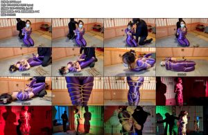 [一绳所爱] 小花影紧身衣驷马放置 后手观音掉在竹竿上，美腿紧紧束缚，口球堵嘴，鞭打-丝依依