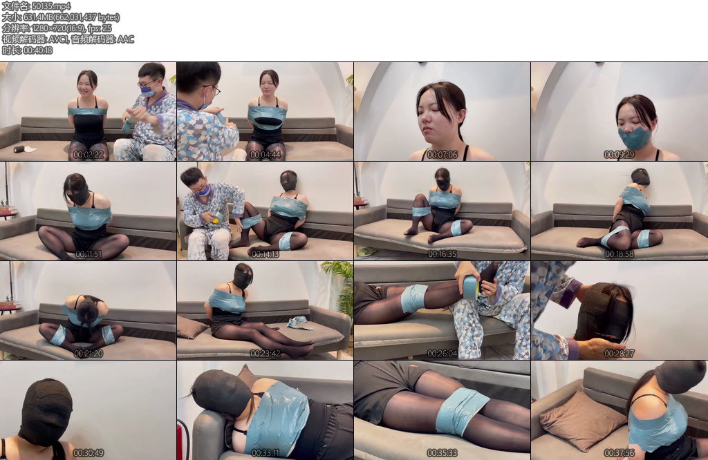 [默示录] 缚艺录小沐欧美胶带的捆绑头部全包-丝依依