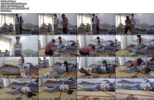 [新月原创] 红豆牛仔裤衬衫白袜牛仔裤超紧缚蒙眼封嘴挣扎大长腿被玩弄-丝依依