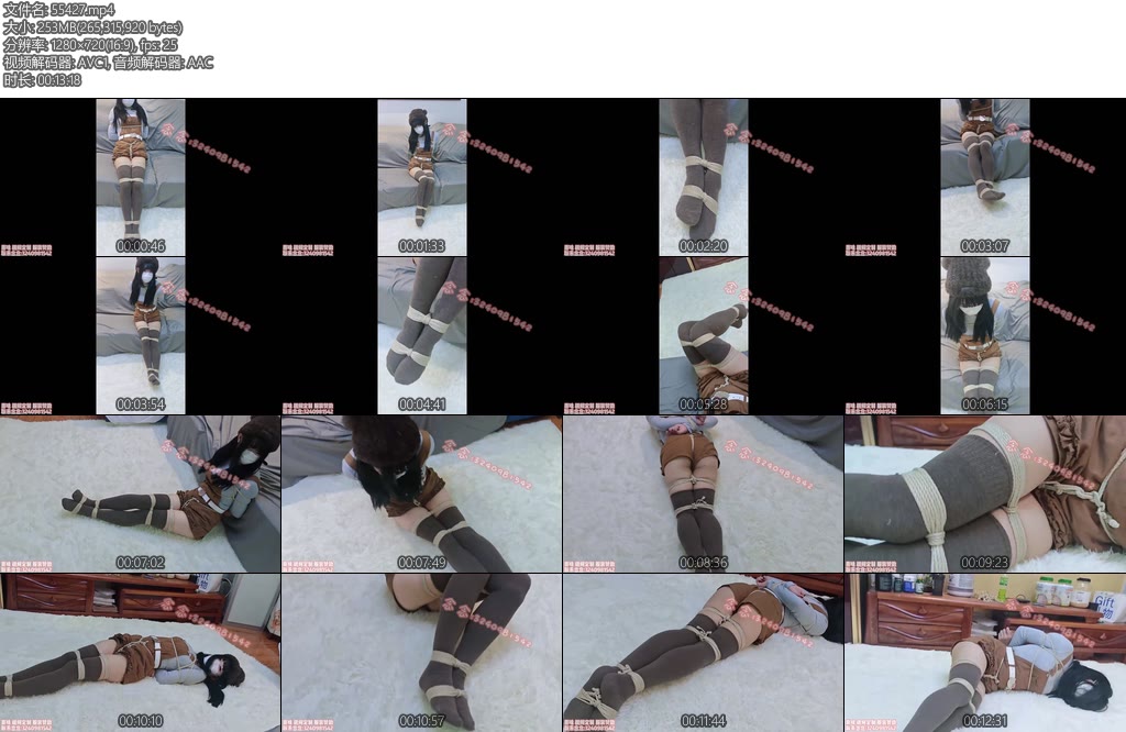 [司念念] 很可爱的小熊衣服棕色过膝袜的捆绑股绳挣扎-丝依依