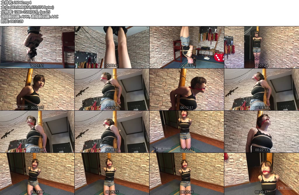 [一绳所爱] 刘盼盼各种残酷捆绑放置挣扎-丝依依