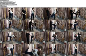 [束缘阁] 紫依 白衬西裤 极限单腿吊转圈-丝依依