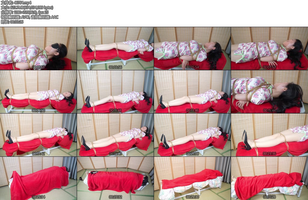 [象人原创] 以安高跟旗袍长椅束缚挣扎棉被-丝依依