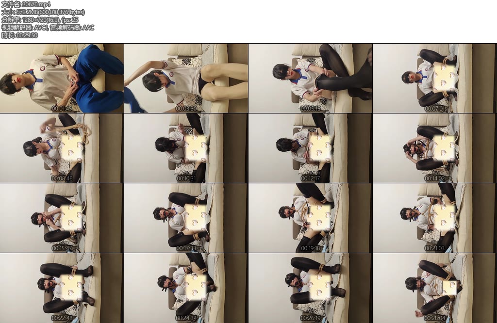 [亚洲绳艺] 伪娘反差俏皮马尾女高校服折腿缚-丝依依