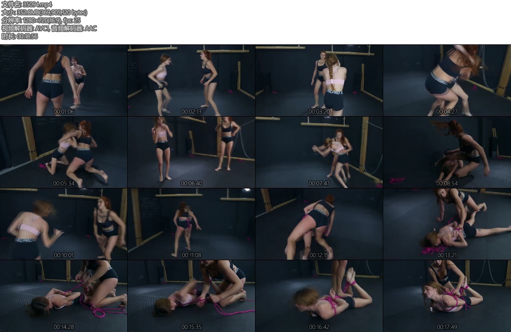 [欧美绳艺] Female Wrestling Bondage Lex VS Yana-丝依依