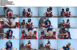 [樱束原创] 无力反抗的女超人去抓捕犯人的女超人落入敌人陷阱被弄晕后开腿捆绑在椅子上无力反抗只能无奈的被歹徒各种羞辱折磨脚撸下-丝依依