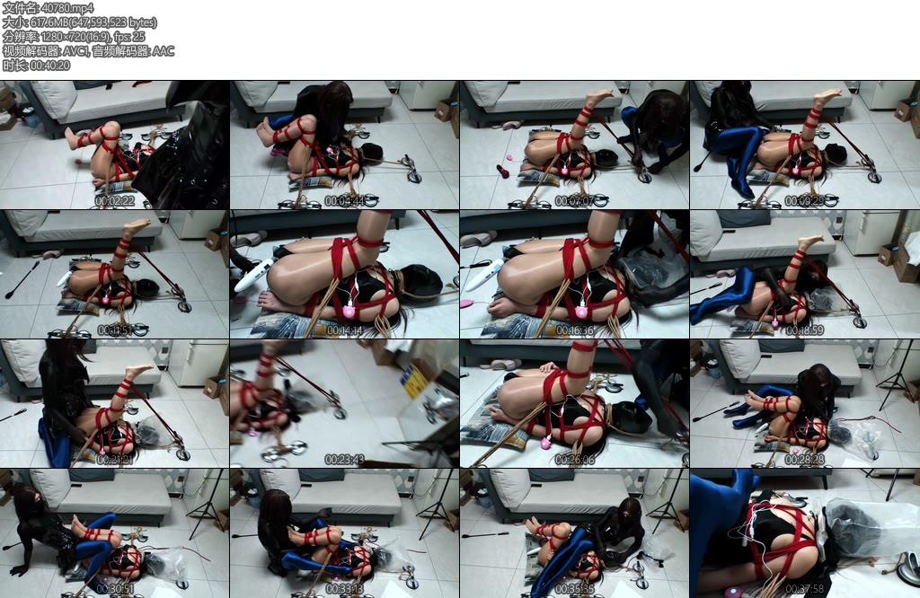 [安安的安] 欣月与安安新人欣月油亮肉丝全包头套严密封堵蜷缩一团极限固定-丝依依