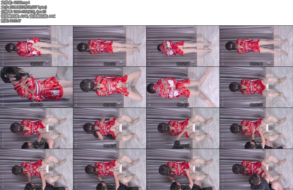 [CD伪娘] 刻猫猫伪娘男娘红色和服油亮肉丝贞操锁锁射-丝依依