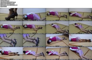 [新月原创] 红豆定拍空姐肉丝重铐高更鞋走路挣扎各种秀大长腿-丝依依