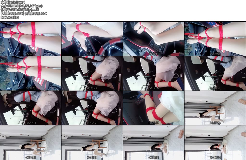 [安妮原创] 车内简单白色长裙自缚室内镣铐-丝依依