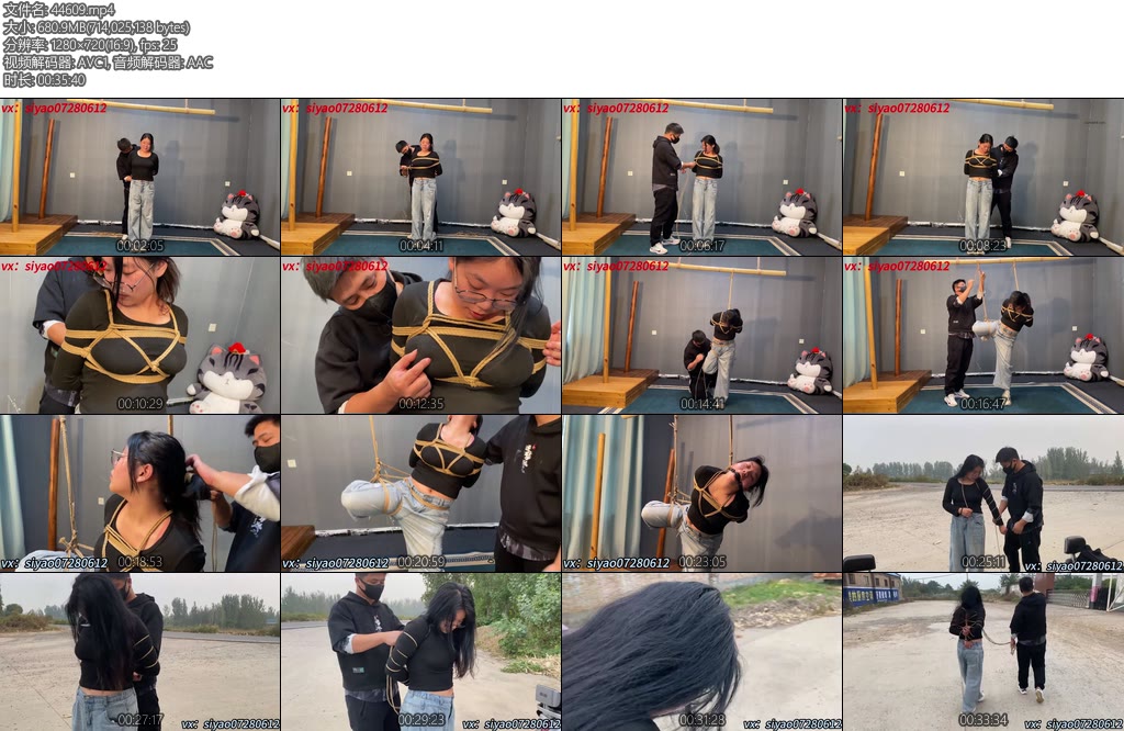 [山鬼原创] 紫薇第一次来应聘模特19岁大三在读学生妹体验绳艺逐渐上头进入状态回学校路上五花大绑-丝依依