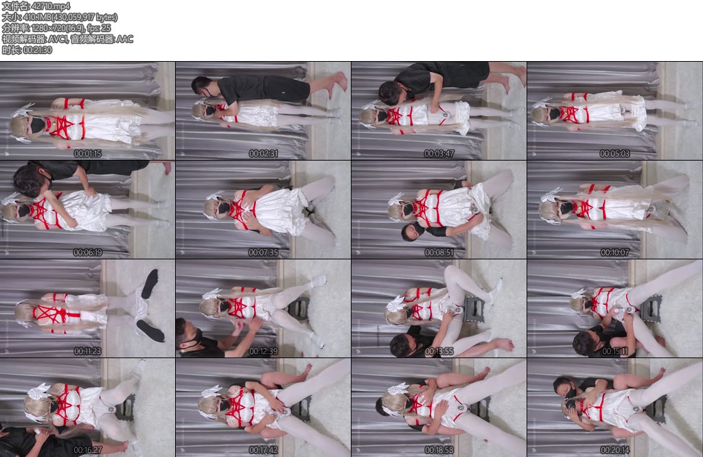 [CD伪娘] 刻猫猫伪娘男娘蕾丝睡裙油亮白丝贞操锁-丝依依