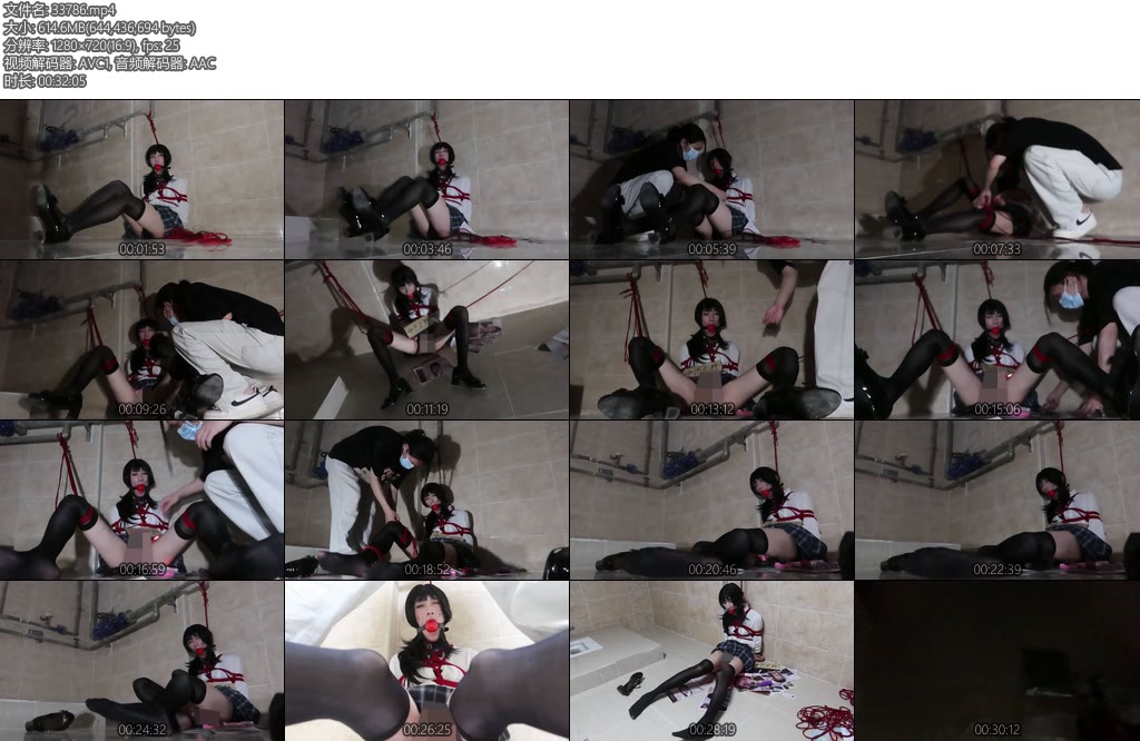 [面具原创] 面具男 居然在女公厕里面发现了一个被绑着的极品伪娘被锁着5.5cm的超大口球满地震棒玩具满身的白色液体-丝依依