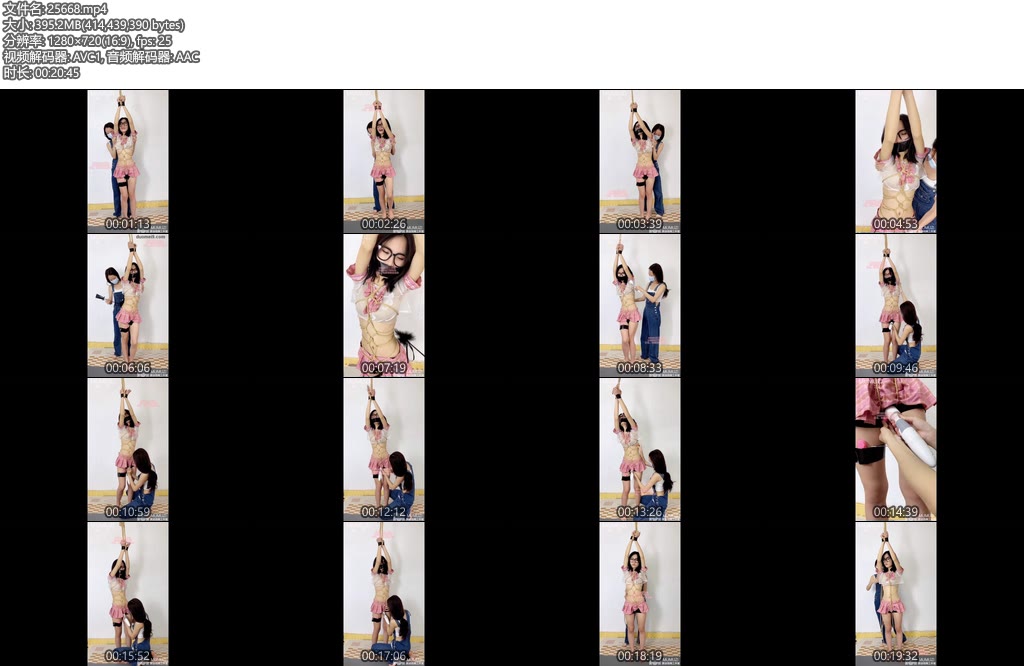 [MuMuzi] TK粉丝透丝JK前手吊缚解绳过程桃子JK粉色套装TK挠痒痒防止大叫胶带封嘴TD紧紧贴入棒棒欲震动强制GC解绳过程手上留下深深的印记-丝依依