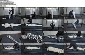 [鹿角与猫爪] 埃及式木乃伊全包身体胶带加固帆布睡袋解缚均有过程像一条蚕宝宝一点肉色不留黑色胶带错综再加固严厉的呼控绷带胶带帆布睡袋三重全包-丝依依