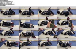 [CD伪娘] 胶衣伪娘女仆被绷紧的金属铐镣束缚拉脖子强迫乳胶头套呼控还被电击的痛苦挣扎-丝依依