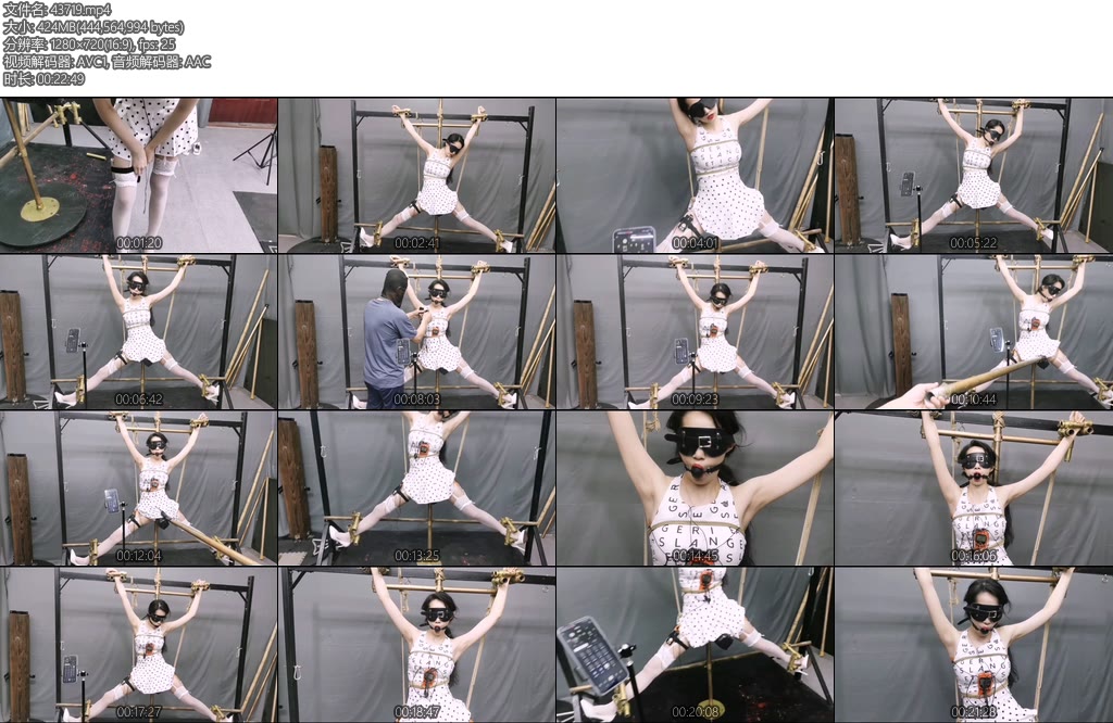 [飞天原创] 欧式风拘束架把艺仙儿禁锢起来后电击y塞开到100多加上棒棒同时操作骚水和口水倾喷而下这个姿式超级地爽-丝依依