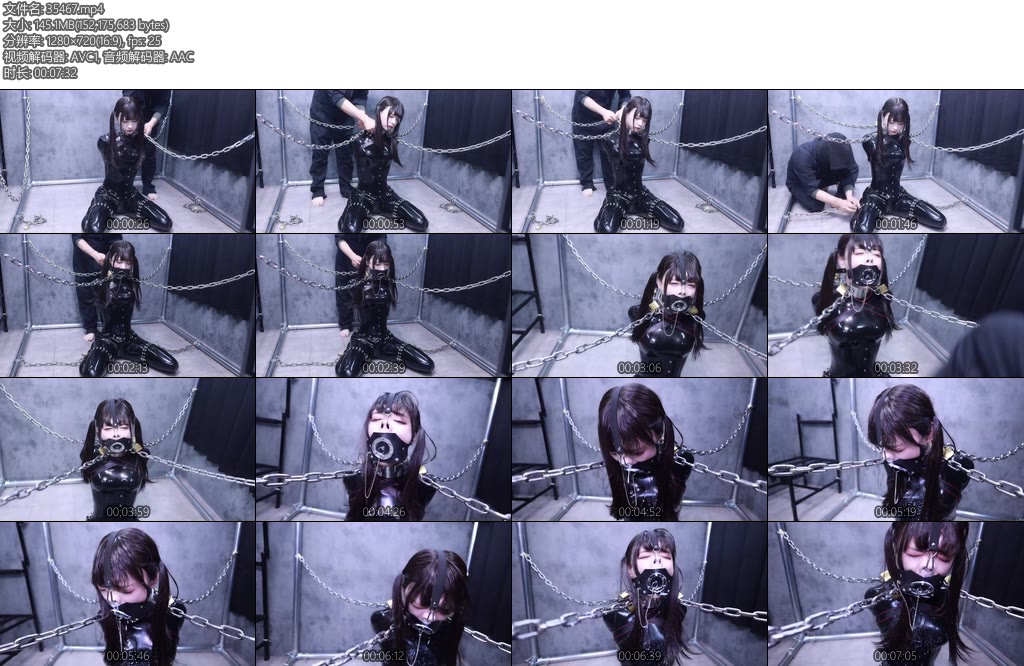 [D-Lemon] 10分ラバー拘束鼻責めイラマ調教complete plan 又要被主人锁起来惹，今天主人好仁慈居然不再罚跪，甚至有些不满足-丝依依