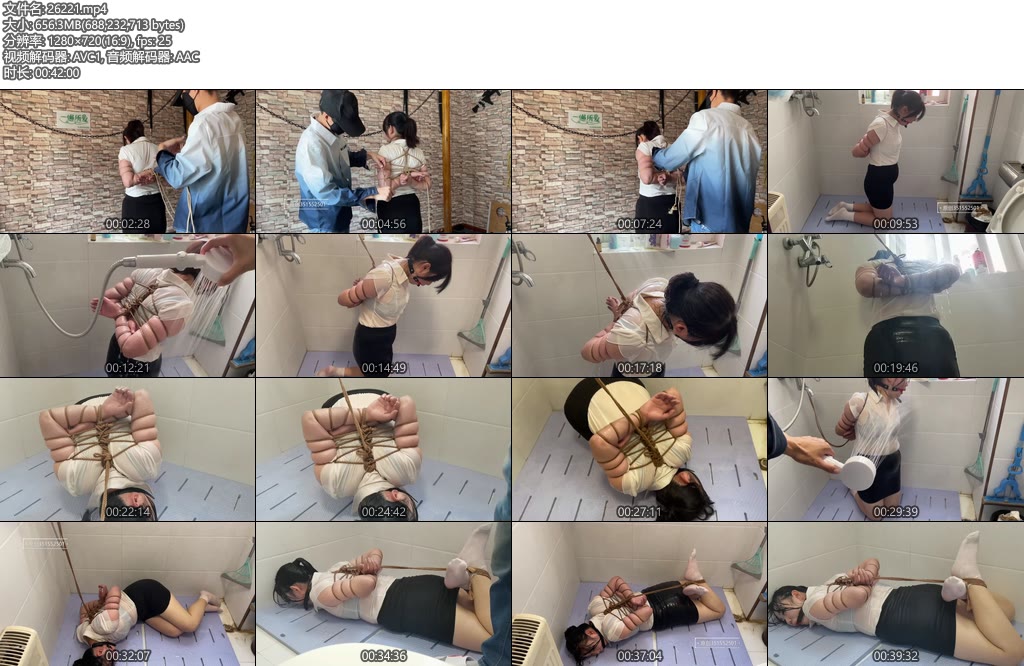 [一绳所爱] 白衬衣女孩五花紧缚淋水放置-丝依依