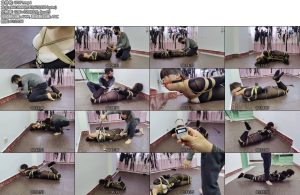 [浅浅原创] 口球锁环固定放置，麻绳驷马挣扎，震动乳夹，日常的真实虐m-丝依依