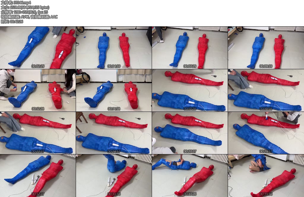 [黑魔法师] 胶带全包的竞赛颜老师当裁判谁先缴枪谁要受到惩罚最后还有挣脱比赛-丝依依