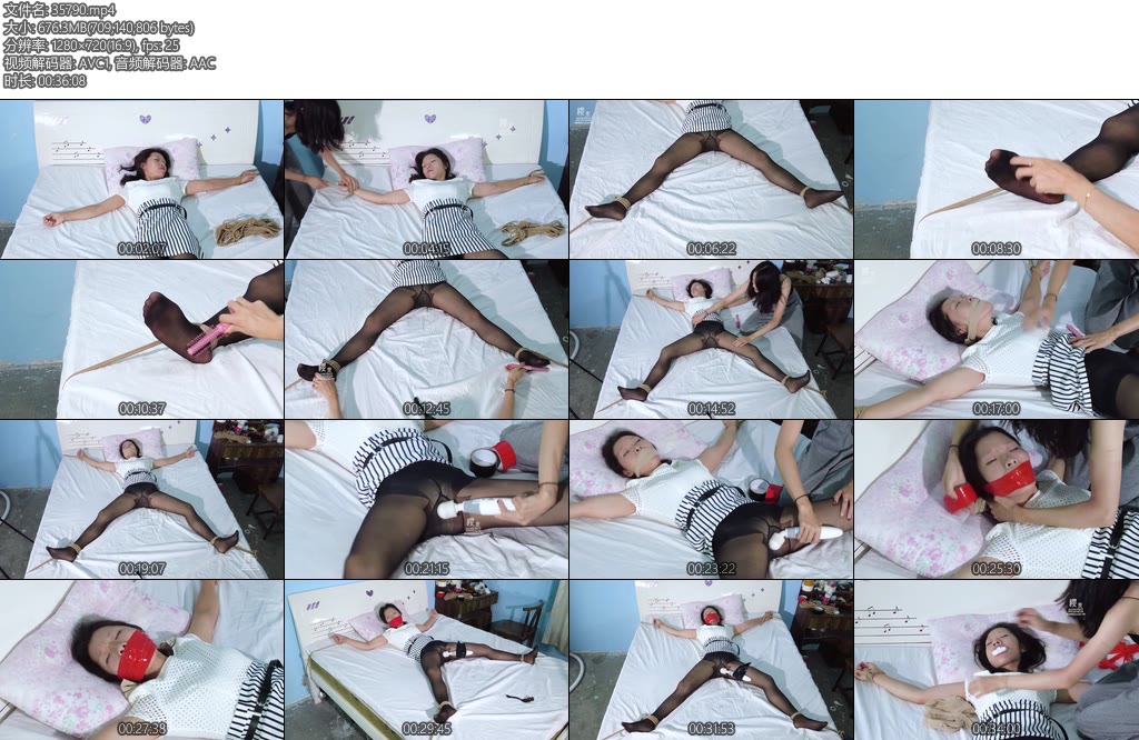 [樱束原创] 新模小倩初尝绳艺玩具奥妙新模小倩 床上黑丝大字TK梳子羽毛齿轮手挠高强度全身TK白袜塞嘴丝袜勒嘴再胶带-丝依依