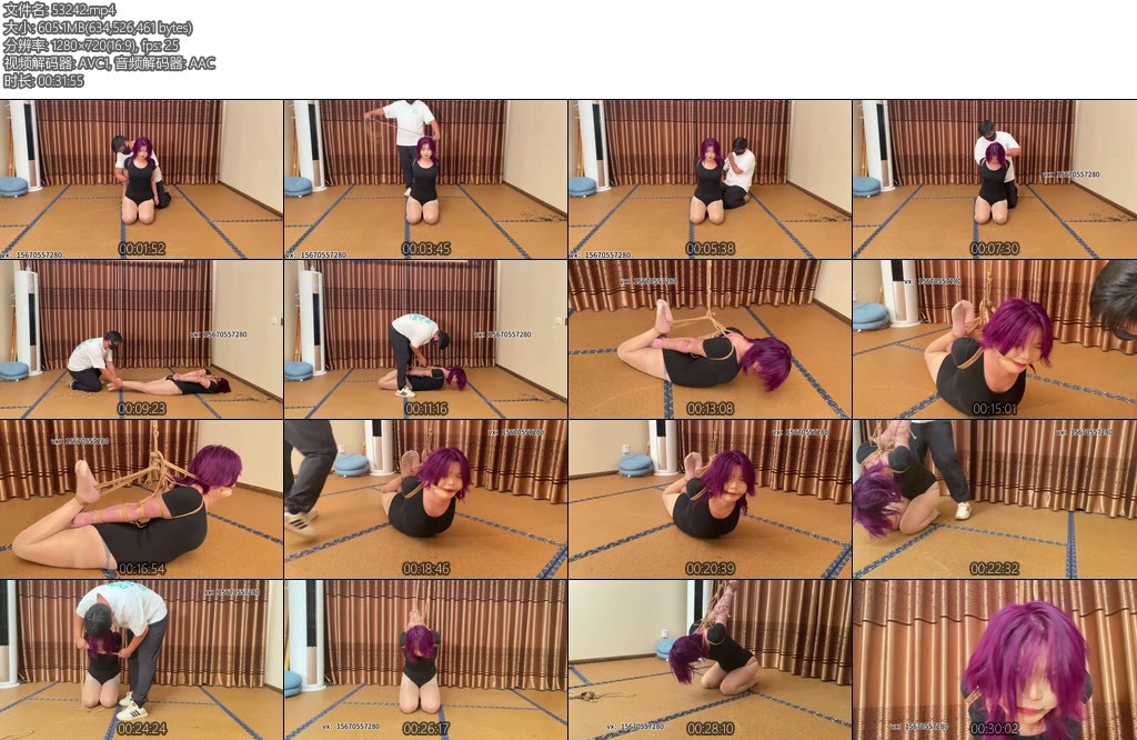 [山鬼原创] 雯雯超紧直臂驷马麻绳勒嘴-丝依依