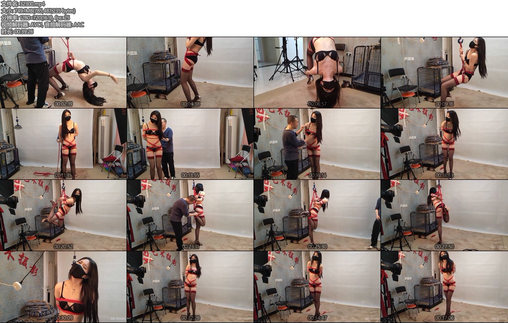 [随心原创] 杨蕊性感内衣反弓倒吊单腿吊鞭打-丝依依