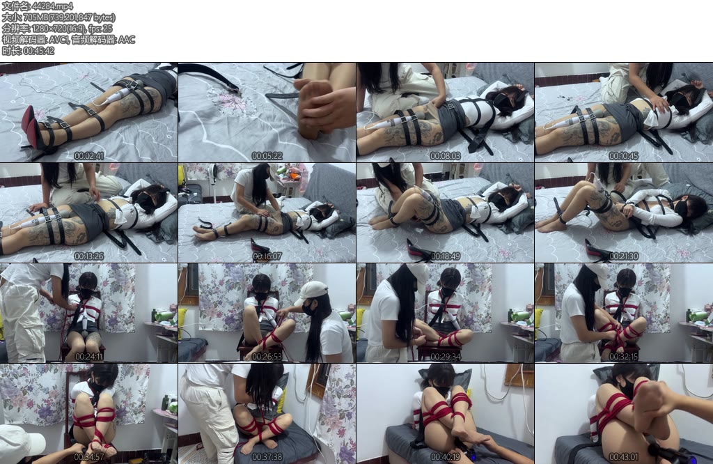 [出租屋原创] 出租屋游戏 肉丝脚lo娘女秘书的小董被拘束玩弄tk后在海老缚二次强制gc在床上还是在椅子上都是一样-丝依依