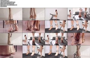 [亚洲绳艺] 手铐脚镣禁锢的长裙凉高电动BB金属GS无线TD电击器与跑步机-丝依依