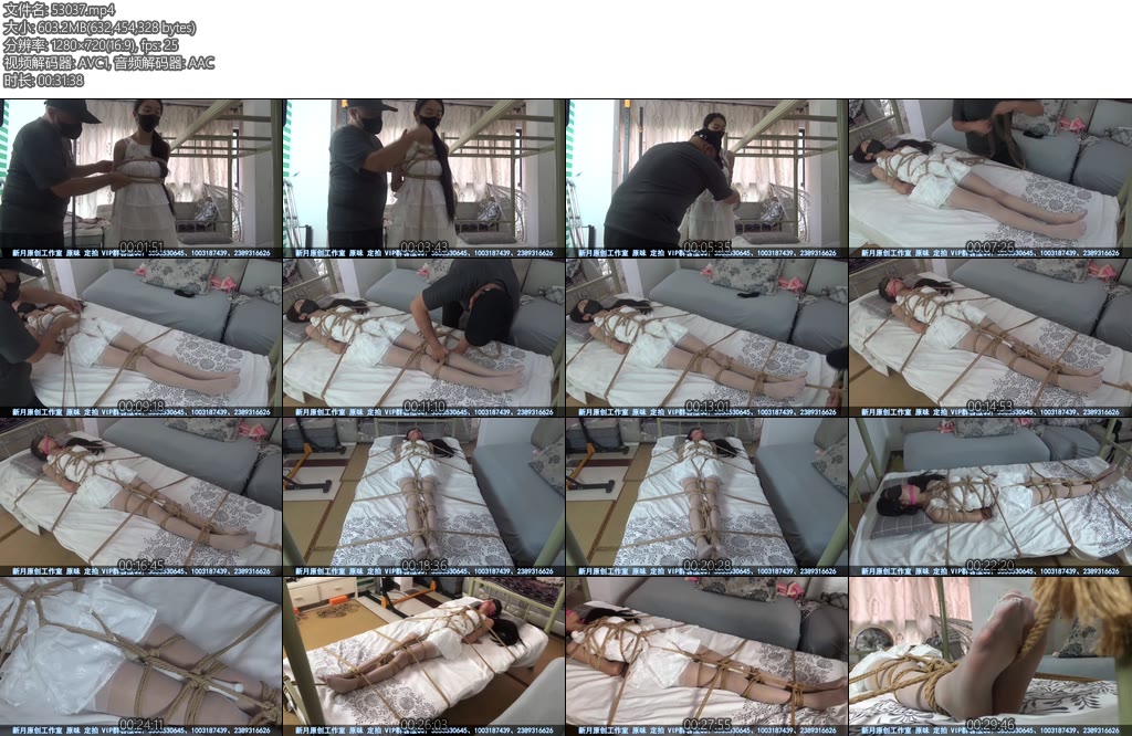 [新月原创] 红豆睡美人全身紧缚在床上蒙眼封嘴棒棒伺候到G纯白连衣裙白丝无敌了-丝依依