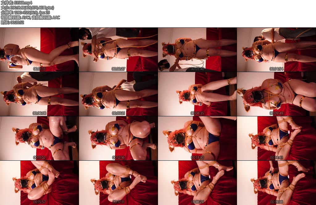 [RLL原创] 拘束档案23玉藻前cos拘束内衣开腿绳缚td放置抹油肉腿-丝依依