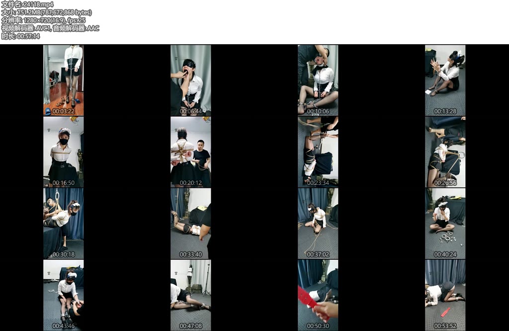 [亚洲绳艺] 紧缚体验室镣铐拘束家务驷马悬吊-丝依依