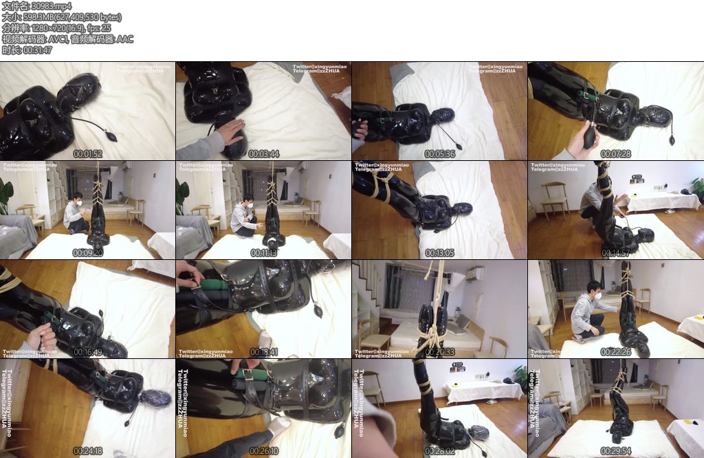 [鹿角与猫爪] 全包乳胶蛇缚半吊充气口塞呼吸K制刚塞和口塞都要一起充满喔固定好双小话筒身体被填满满绝闷鞭打抖动再高朝伪娘-丝依依