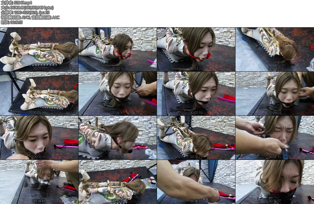 [飞天原创] 月仙儿K9架禁锢强制流口水没达到流量用大棉袜堵嘴在用3色胶带缠死活活把她闷死-丝依依