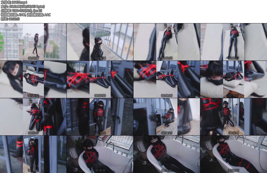 [亚洲绳艺] 冷酱天台上绝X_X胶衣捆绑-丝依依