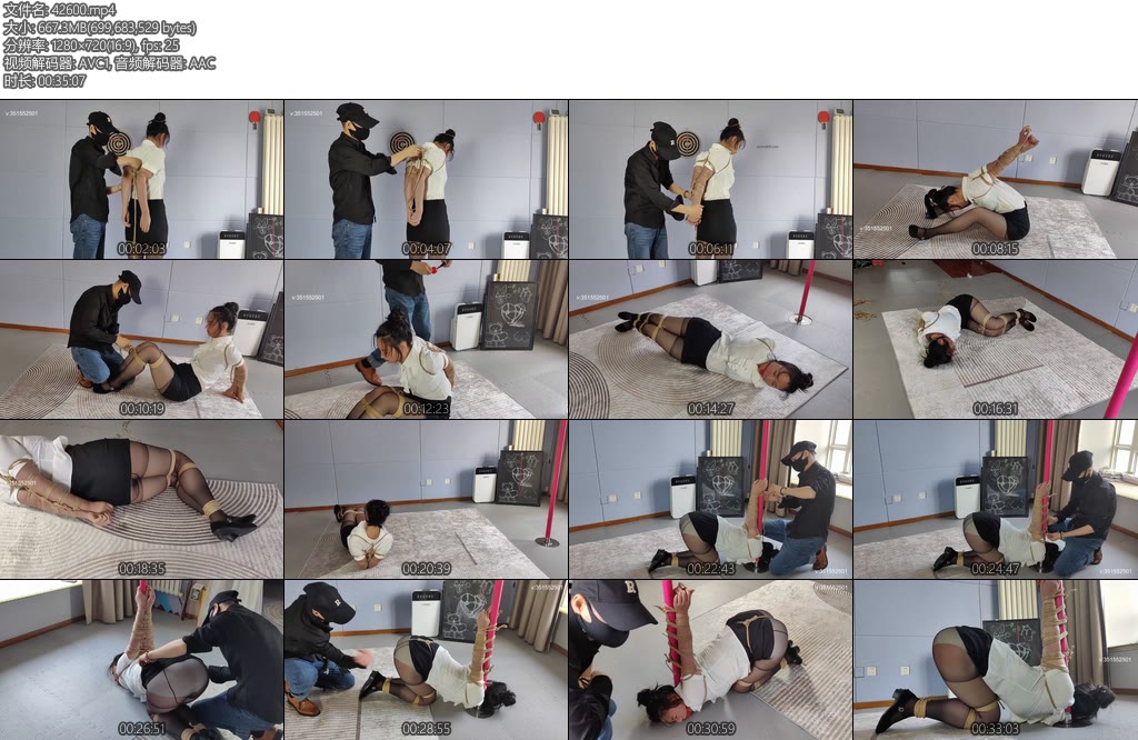 [一绳所爱] 紫涵黑丝布鞋跪着倒绑在钢管上-丝依依