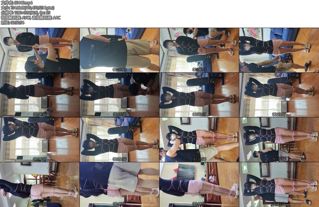 [墨色原创] 迟迟股绳龟甲双手脑后捆绑口球惩罚-丝依依