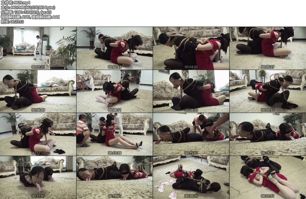 [逍遥原创] 窃贼绑架 双人捆绑 文清与闺蜜遭劫-丝依依