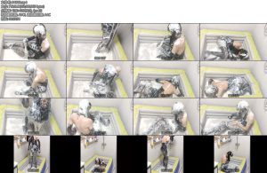 [奈奈酱原创] 黑丝漆皮连体裙润滑液和酸奶淋在身体上粘液play-丝依依