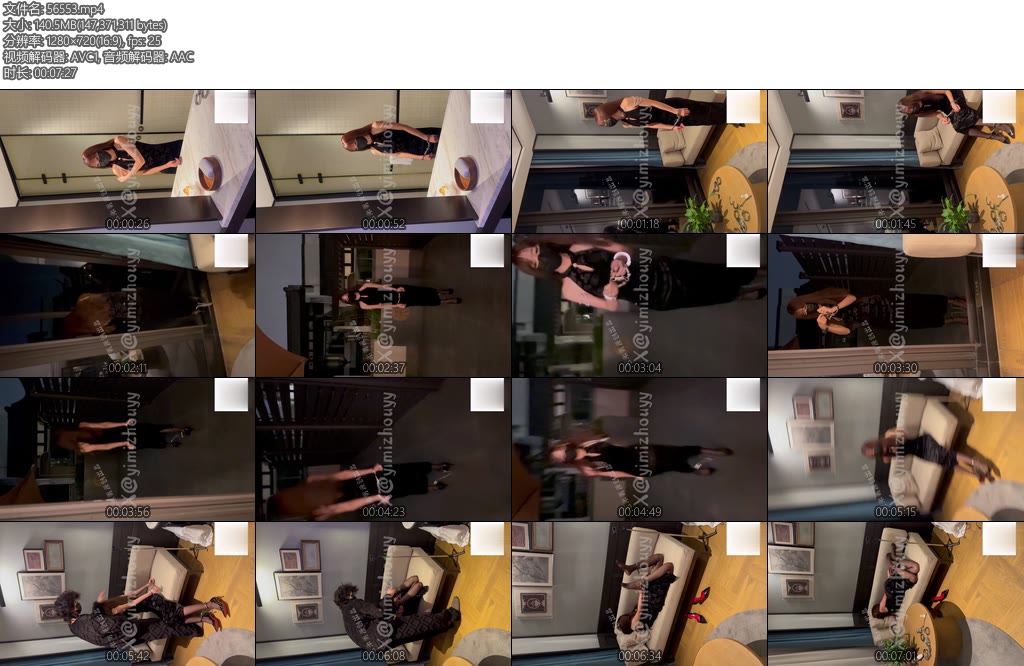 [粥粥原创] 旗袍3黑丝高跟镣铐天台户外行走驷马挣扎-丝依依