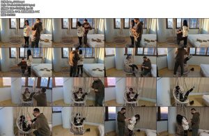 [JS原创] 李然菱形吊椅分腿捆绑口球堵嘴蒙眼玩足脏棉袜-丝依依